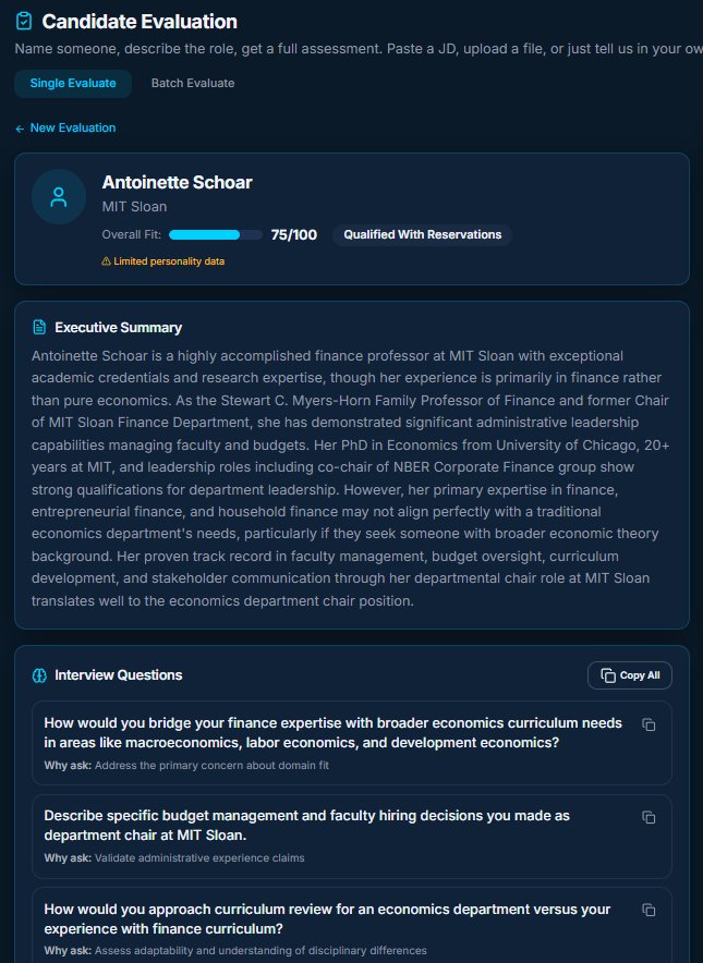 Candidate evaluation